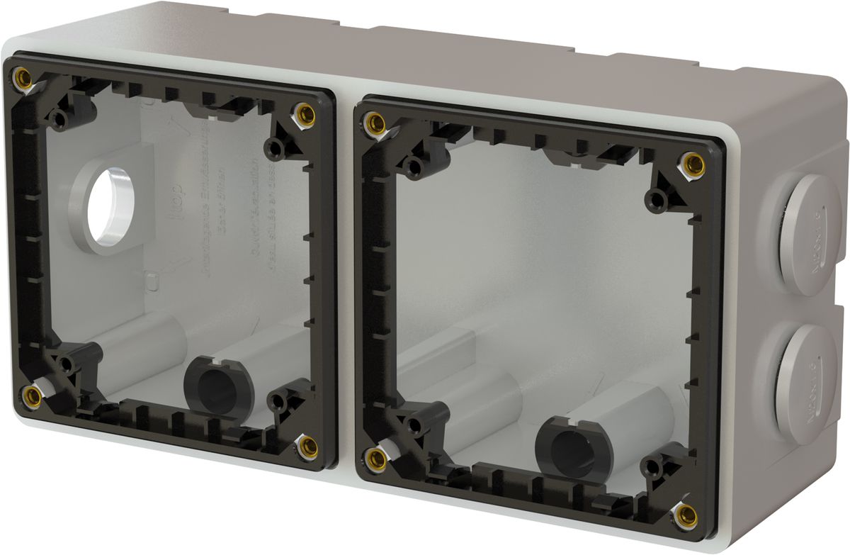 boîtier ta.2x1 AP exo IP55 gris clair