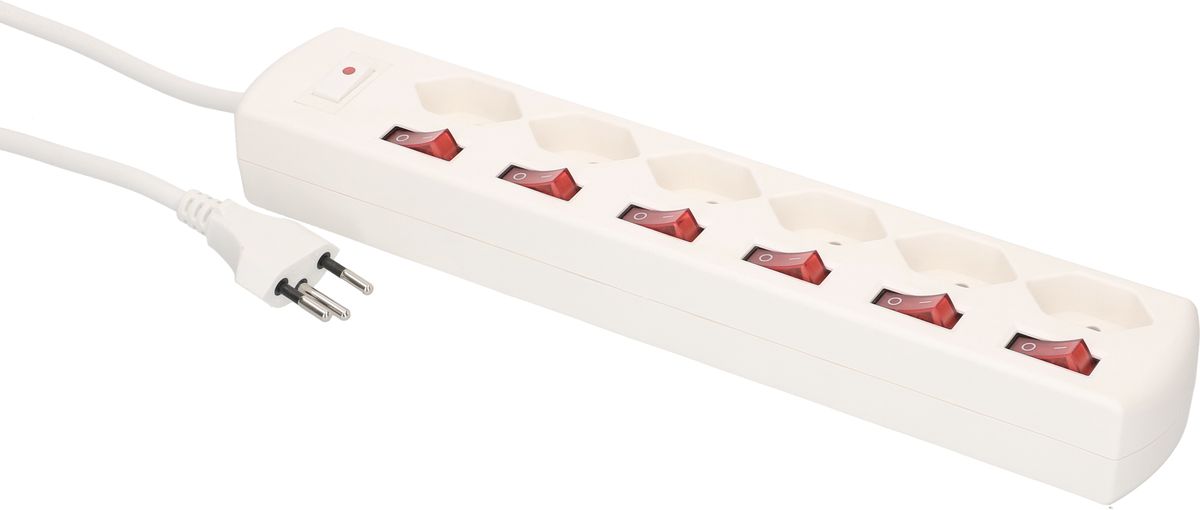 multipresa Multi-Switch 6x tipo 13 bianco