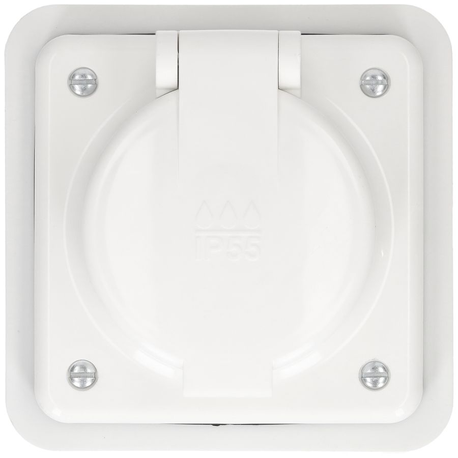 presa 1x tipo 23 dim.1x1 INC Mica Nass IP55 bianco