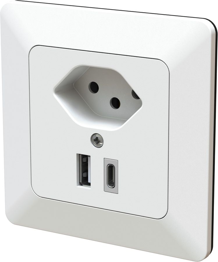 petite combinaison type 13 / USB-A+C 18W ENC priamos blanc
