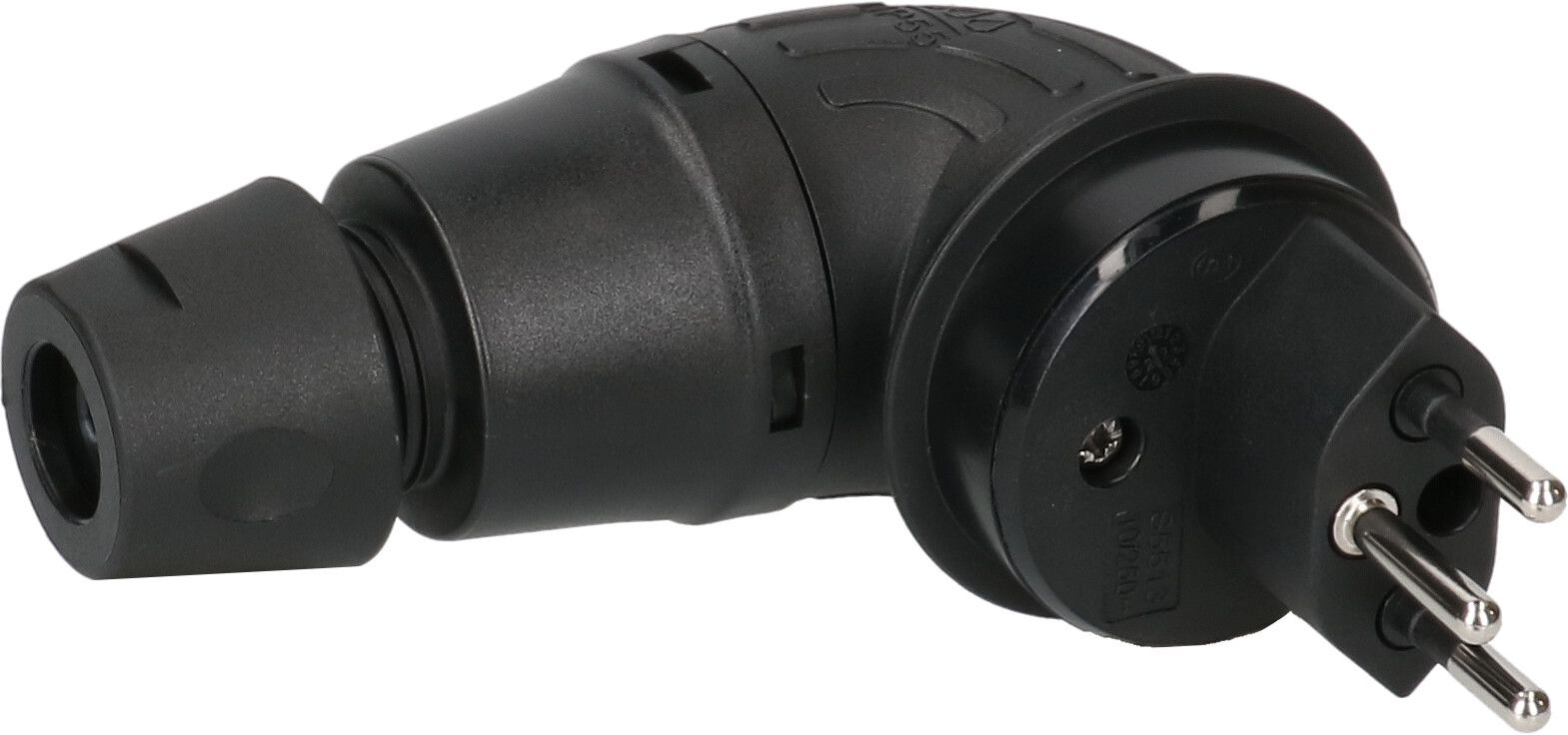 fiche TH type 13 coudée 3 pôles noir IP55