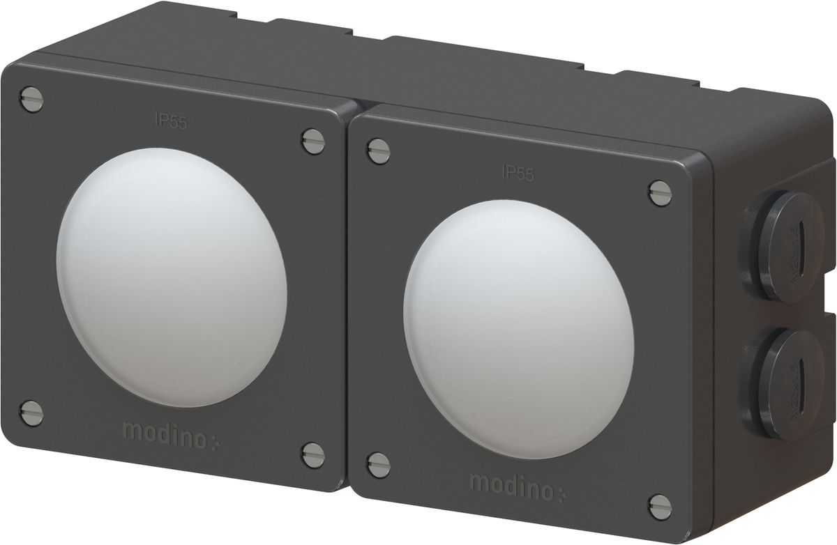 combinaison interrupteur s3 / s3 ta.2x1 AP exo IP55 noir