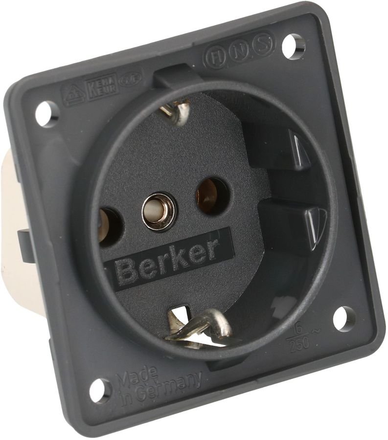 presa 1x Schuko apparecchio + placca frontale Berker Integro ant.