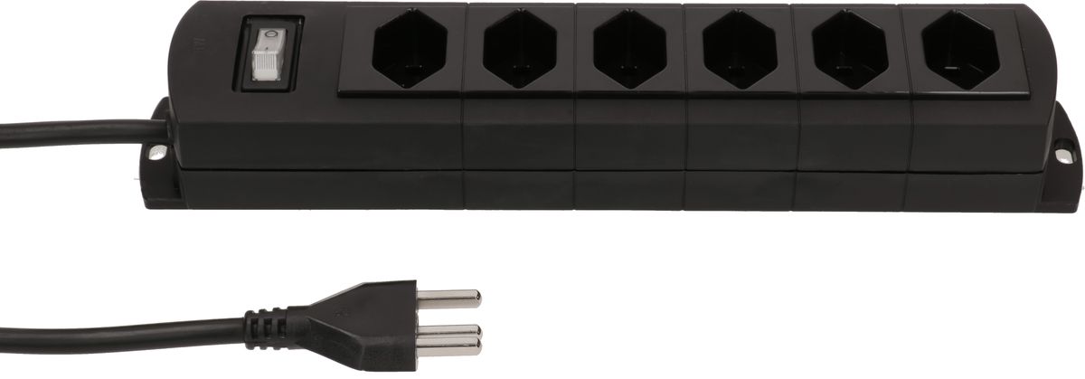 multiprise Prime Line 6x type 23 noir interrupteur 5m
