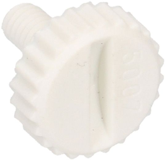 Vis moletée PA M4x0.7 L=10mm blanche