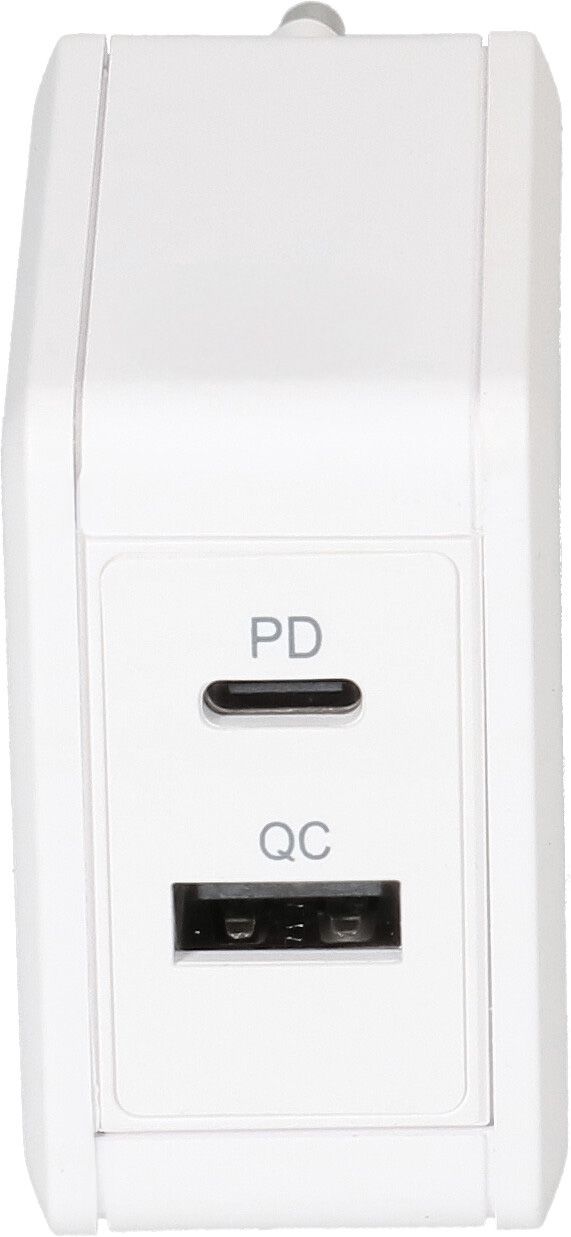 adattatore di ricarica rapida USB 1x USB-C PD 1x USB-A 30W bianco