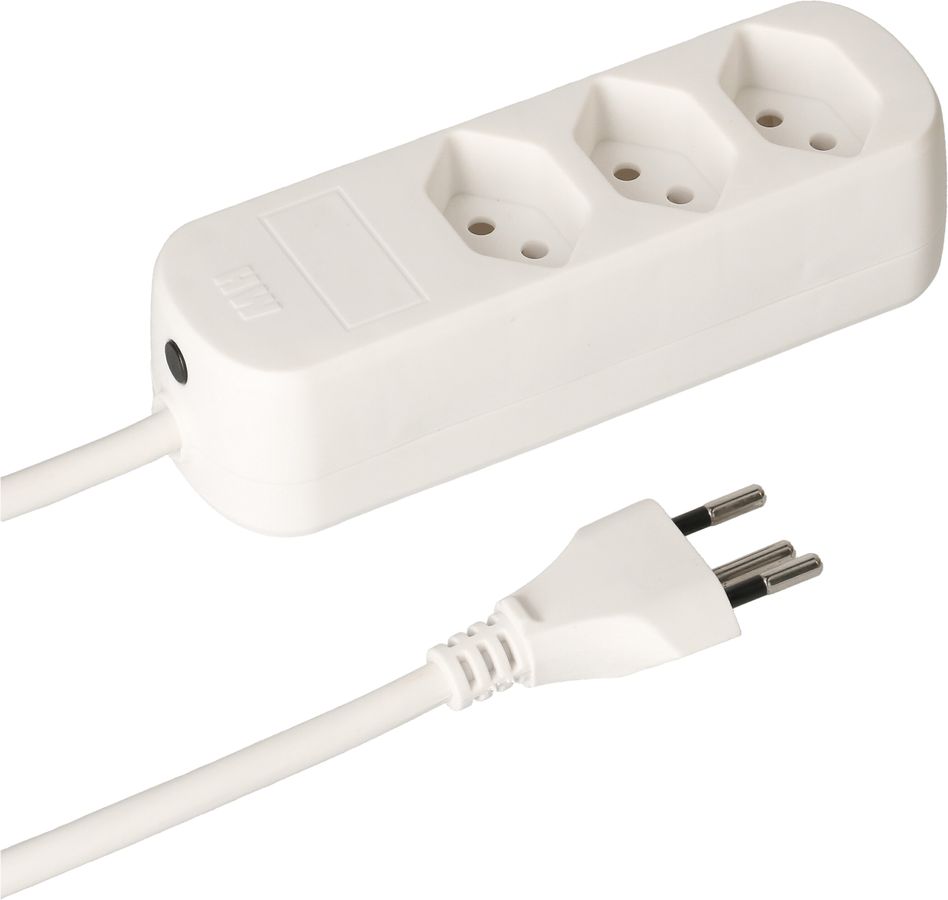 multiprise Basic Line 3x type 13 blanc 1.5m