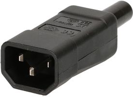 fiche de connecteur type C14 3 pôles noir