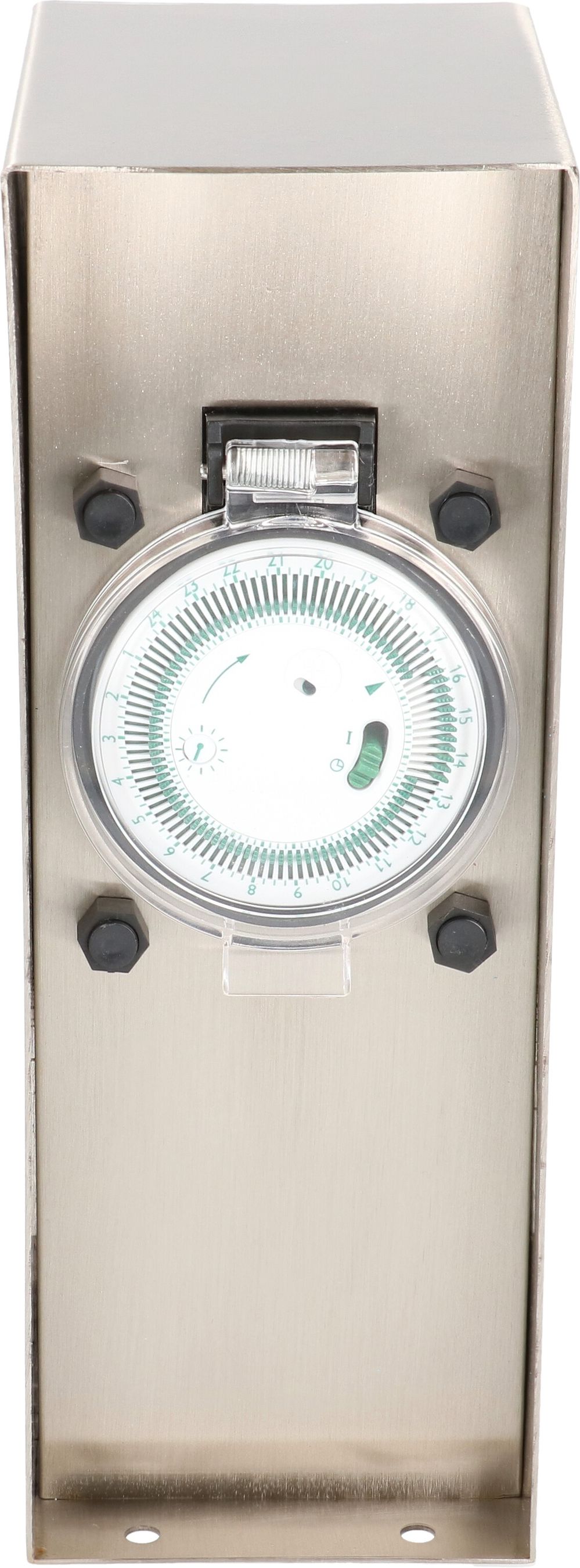 colonne de prises de jardin 2x type 13 IP55 prog. horaire acier