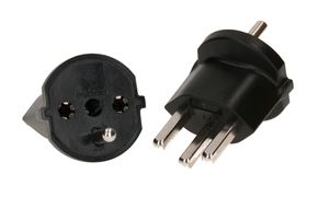 adaptateur fixe type 23 / Schuko CEE 7/7 avec joint noir