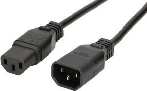 Rallonge d'appareils TD H05VV-F3G0.75 1.5m noir C14/C13