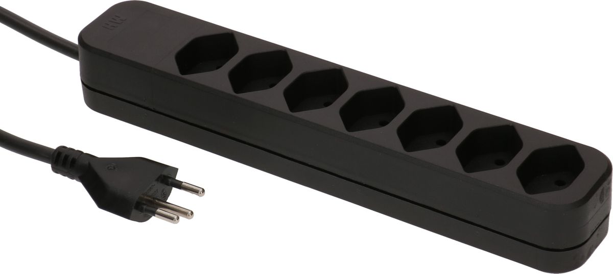 multiprise Swiss Line 7x type 13 noir 3m