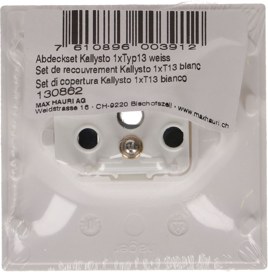 prise 1x type 13 plaque frontale BS Kallysto blanc
