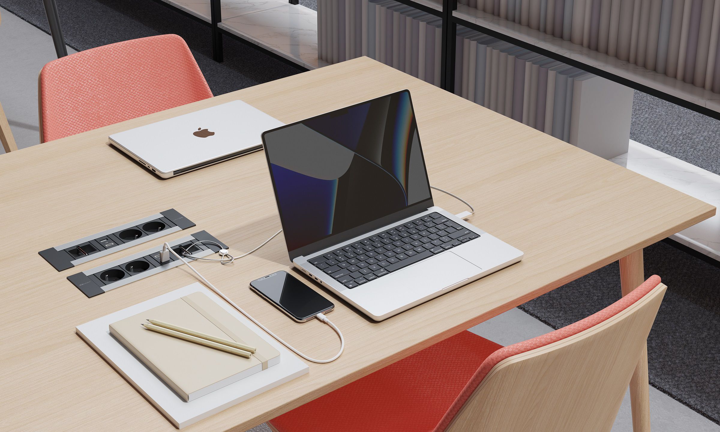 INTRO2.0 bloc multiprise anodisé 1x type 13 1x USB-A/C 1x vide