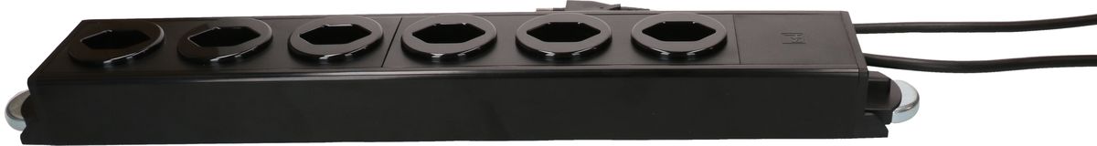 multiprise Power Line 6x type 13 noir/noir 1.5m aimant