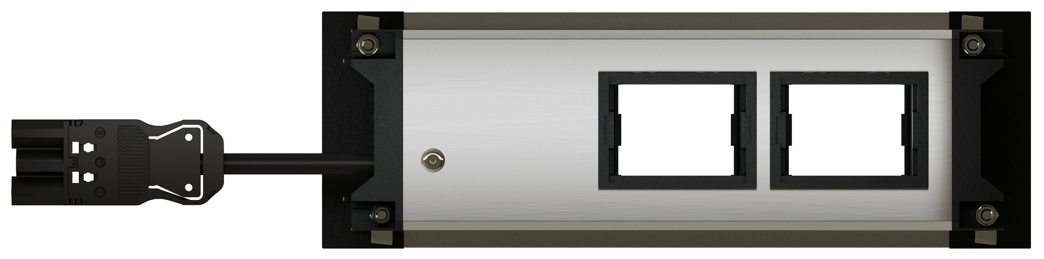 INTRO2.0 bloc multiprise anodisé 1x type 13 2x module vide