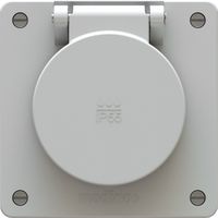 cadre avec couvercle rabattable pour prise incl. joints exo gris