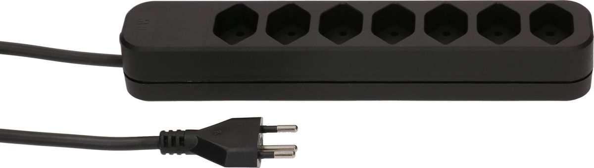 multiprise Swiss Line 7x type 13 noir 5m