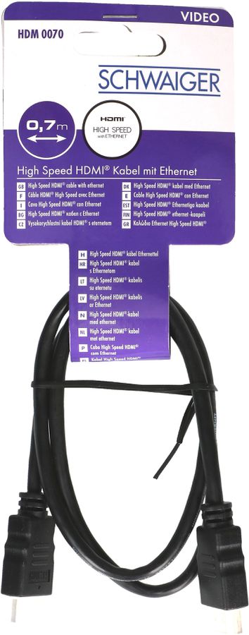 câble HDMI 0.7m noir High Speed