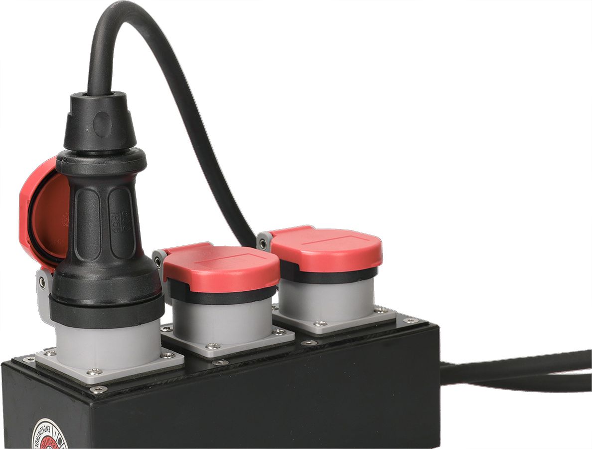 prise à encastrer 1x type 25 3L+N+PE Max Hauri IP55 gris/rouge