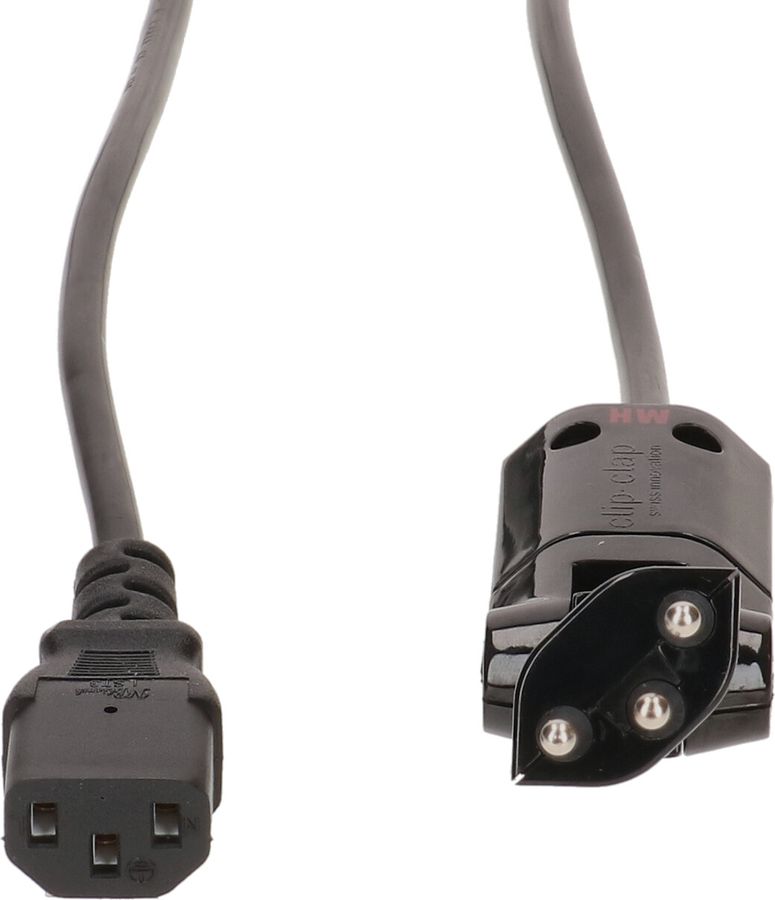 câble d'appareil TD H05VV-F3G0.75 2m noir type 12 clip-clap/C13