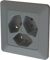 prise 3x type 13 ENC priamos anthracite