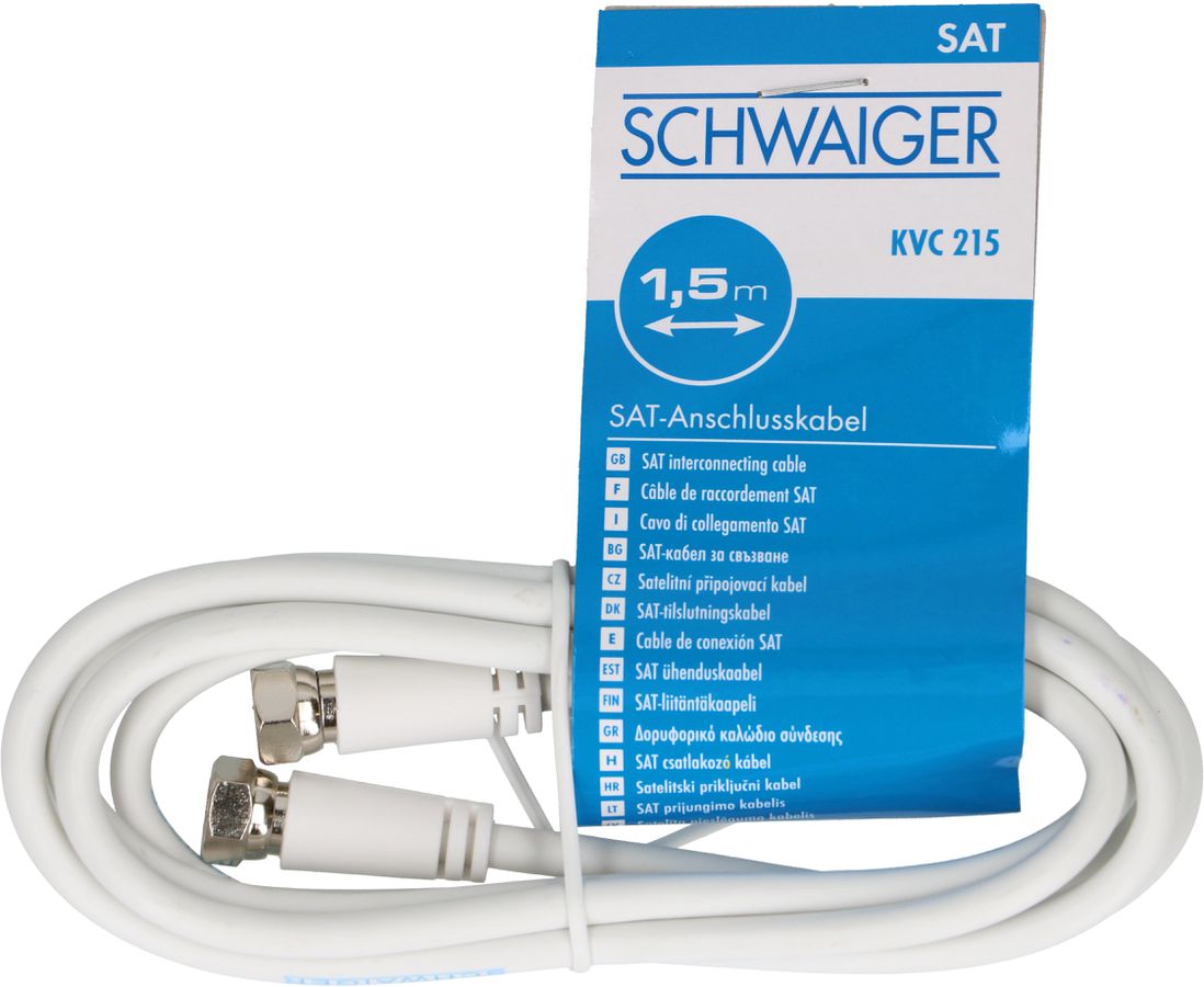 câble de raccordement SAT 75dB 1.5m blanc