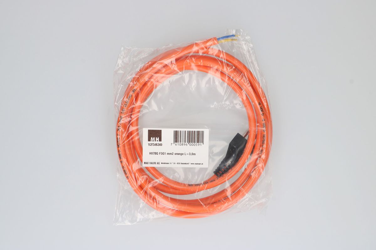 PUR câble secteur H07BQ-F3G1.5 3m orange type 23