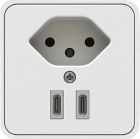 presa aggiuntiva per mobili 1x tipo 13 USB C+C bianco