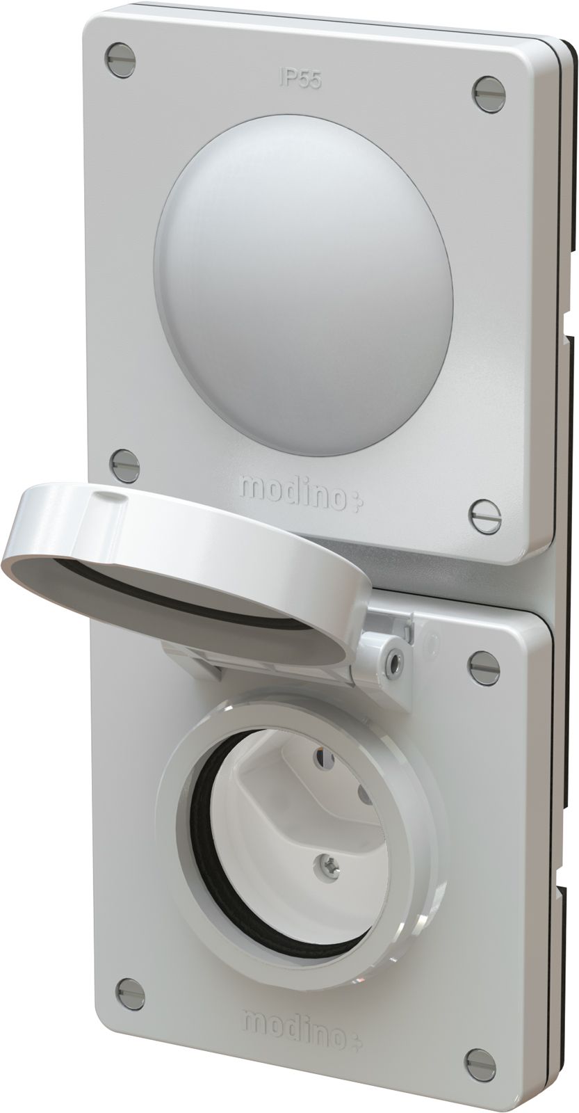 combinaison interrupteur s3 / type 13 ta.2x1 ENC exo IP55 gris c.