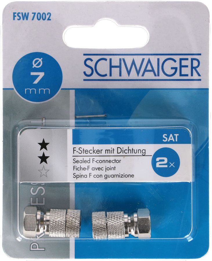 fiche F à visser D=7mm avec joint 2 pièces