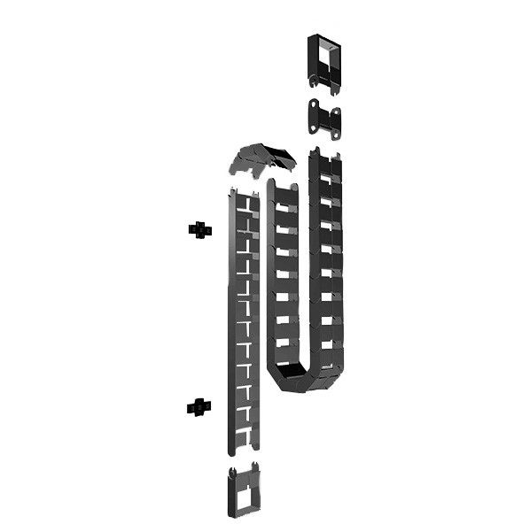 garniture serpentine de câble 1 Qube 1.27m noir RAL9005 aimant
