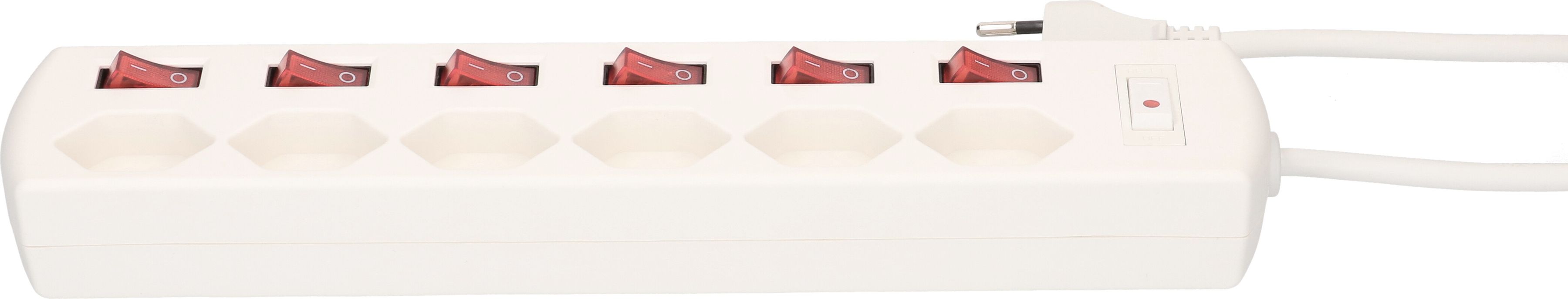 multipresa Multi-Switch 6x tipo 13 bianco