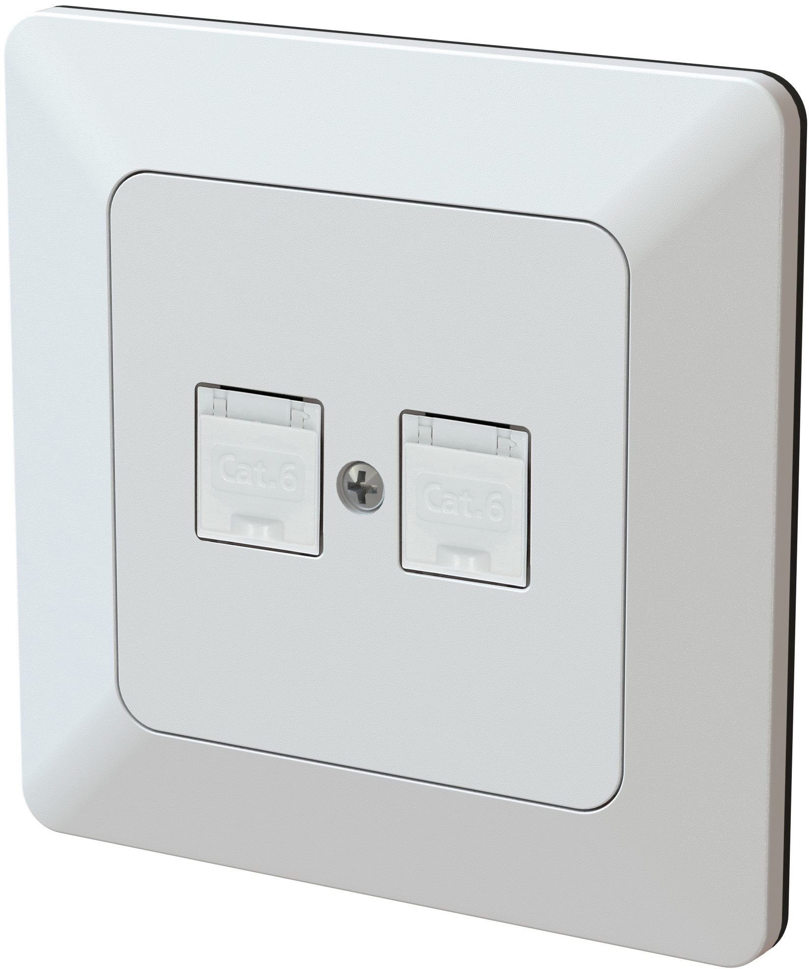 prise réseau 2x RJ45 cat.6 non blindé ENC priamos blanc