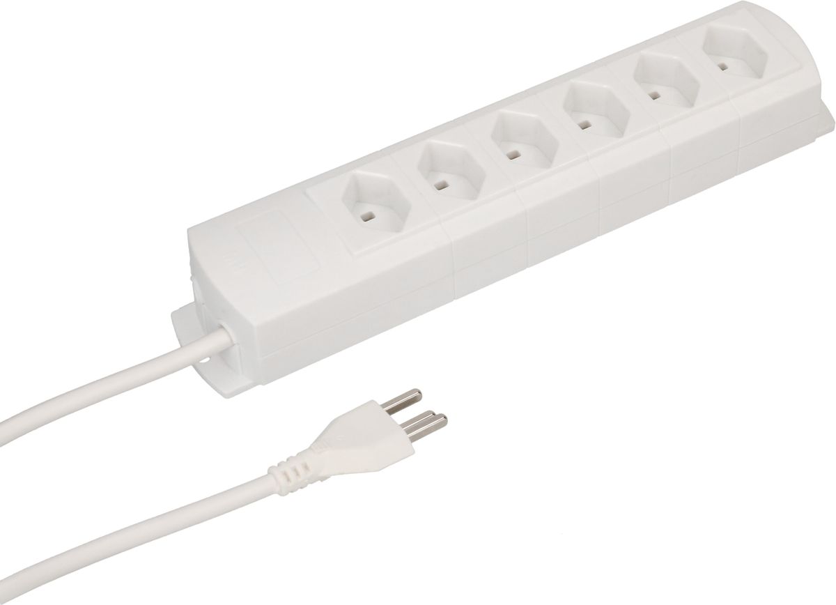 multiprise Prime Line 6x type 23 blanc 5m