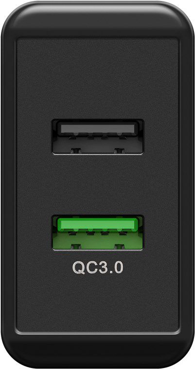 adattatore di ricarica rapida dual USB 2x USB-A QC 28W nero