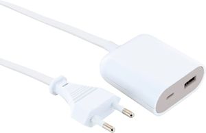 USB-adaptateur de charge rallonge 2.5m USB-A/C blanc