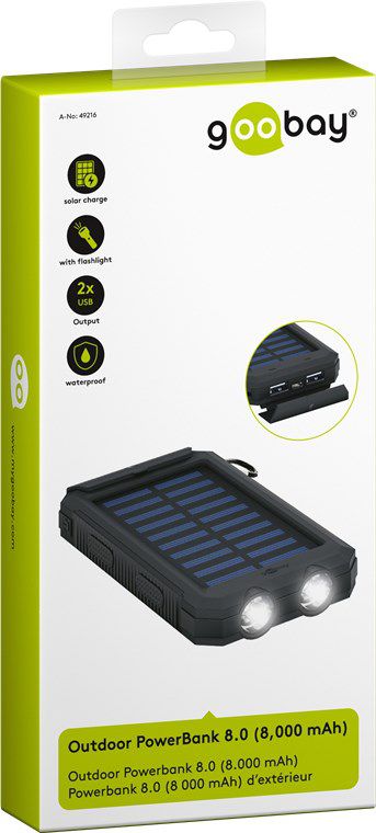 Powerbank 8000mAh Solar Outdoor