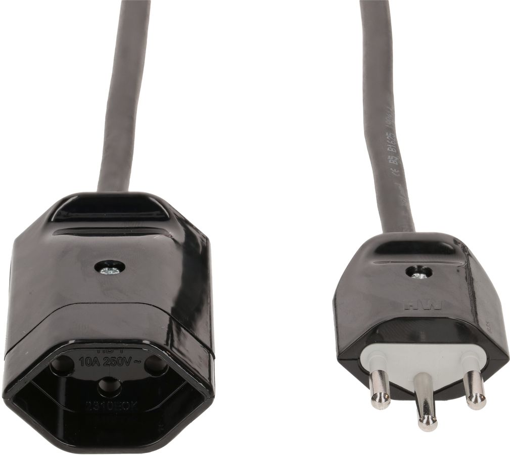 rallonge 3G1.0 3m noir blindée type 12 / type 13