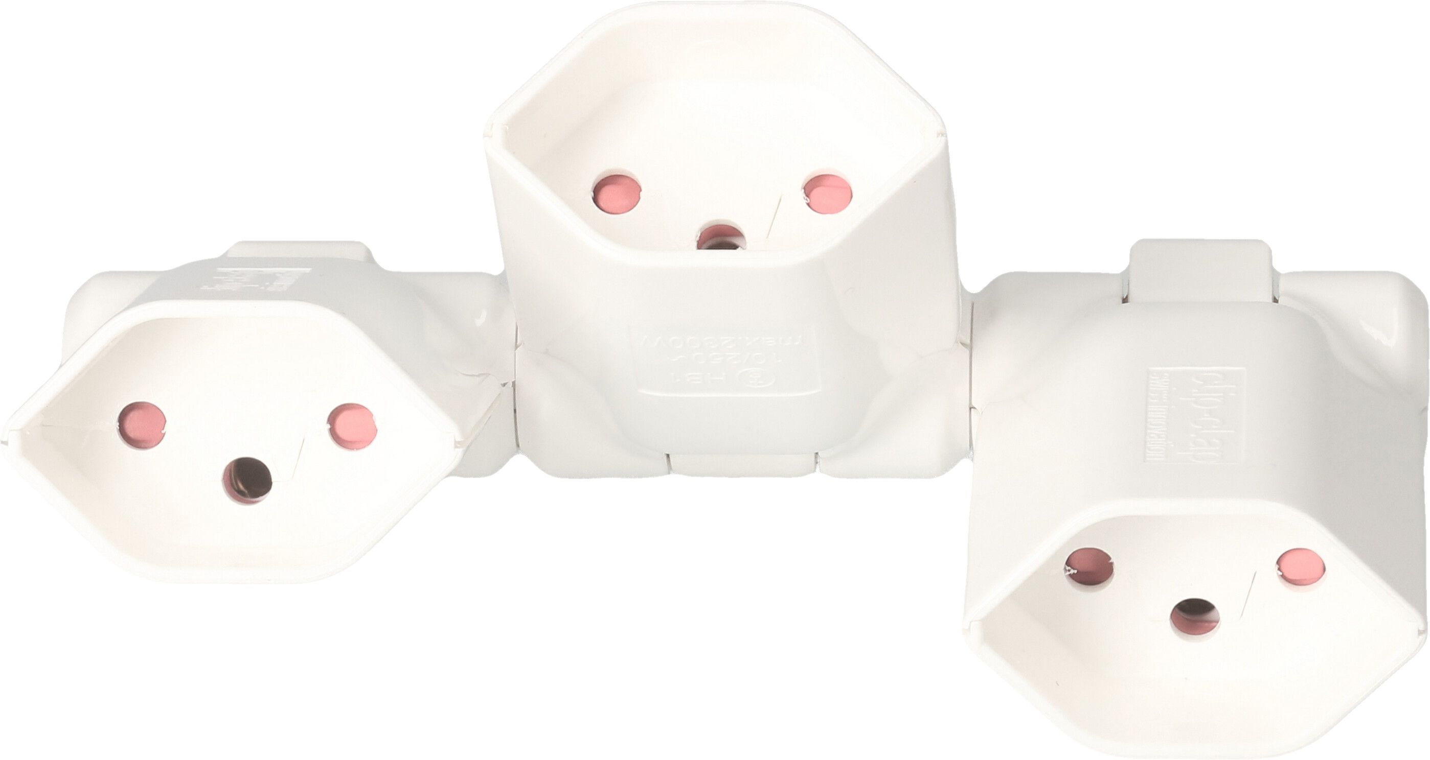 multi adaptateur clip-clap 3x type 13 3 pôles blanc BS