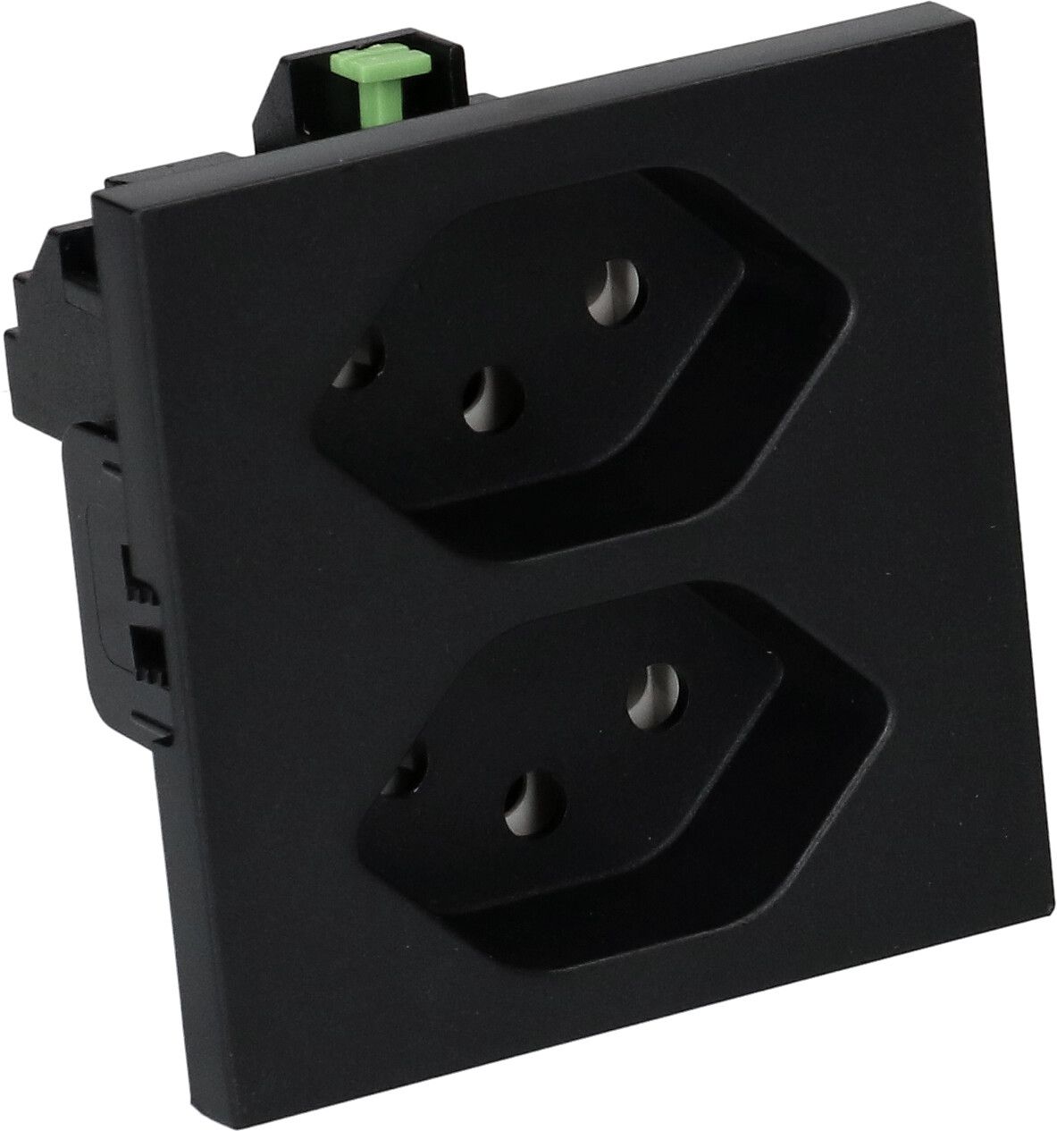 prise 2x type 13 plat à encastrer Max Hauri noir