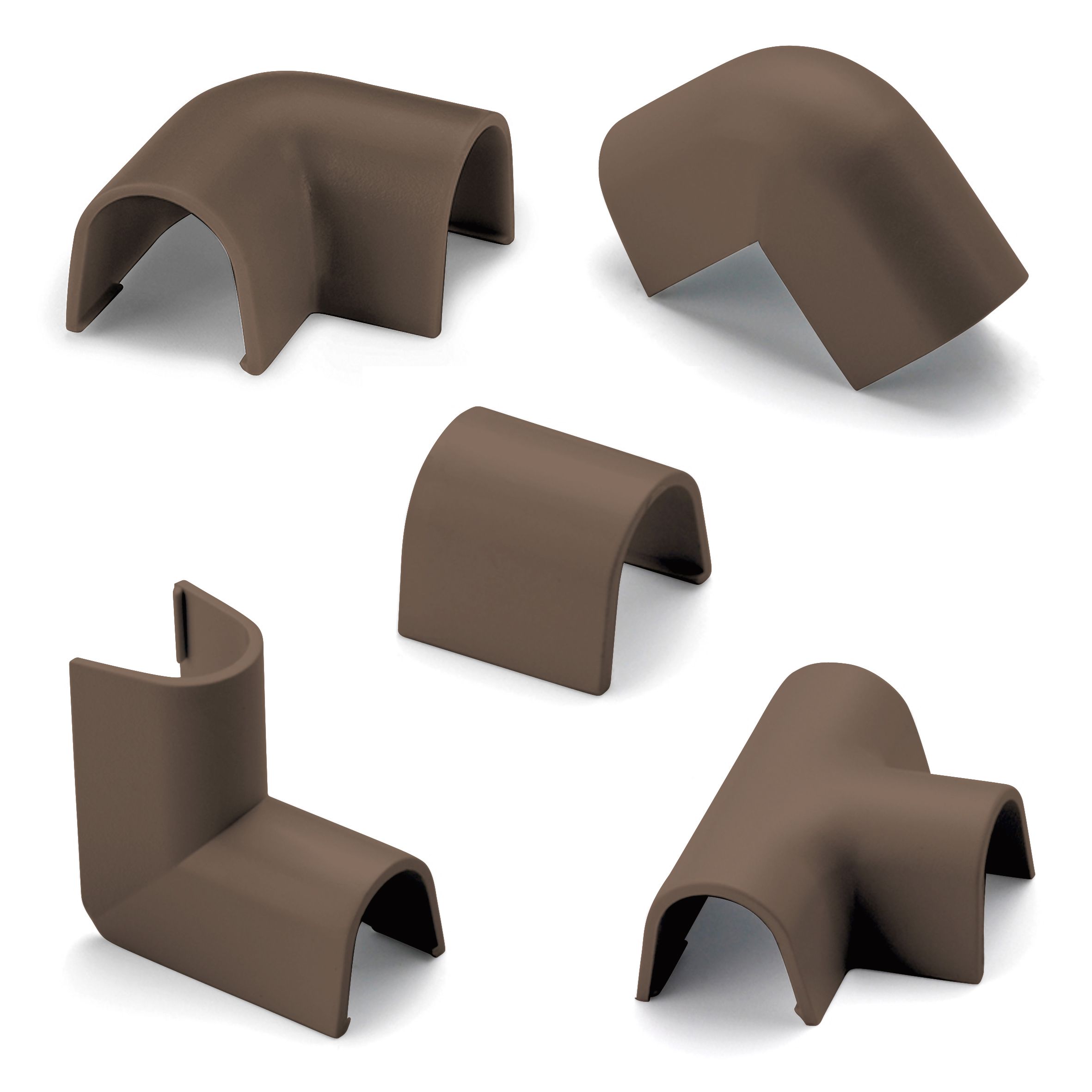 Raccords de goulotte 10mm marron assorti 10 pcs.