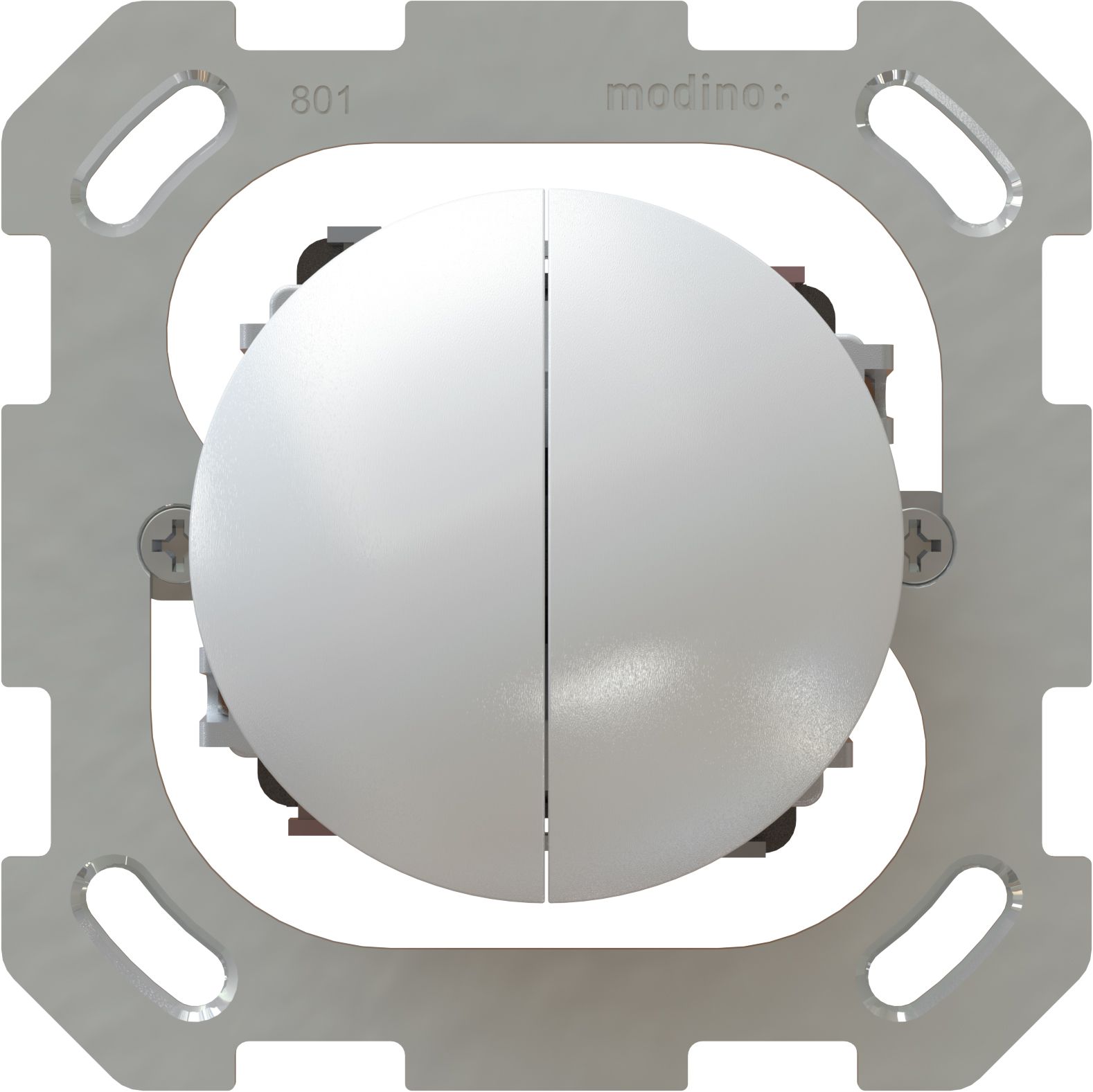 Doppel-Druckschalter Schema 3+3 Einsatz +Frontplatte exo IP55 ws