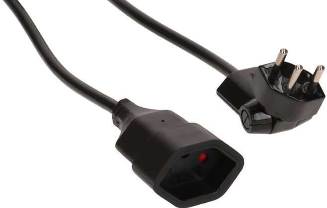 Rallonge TD H05VV-F3G1.0 5m noir clip-clap BS type 12 / type 13