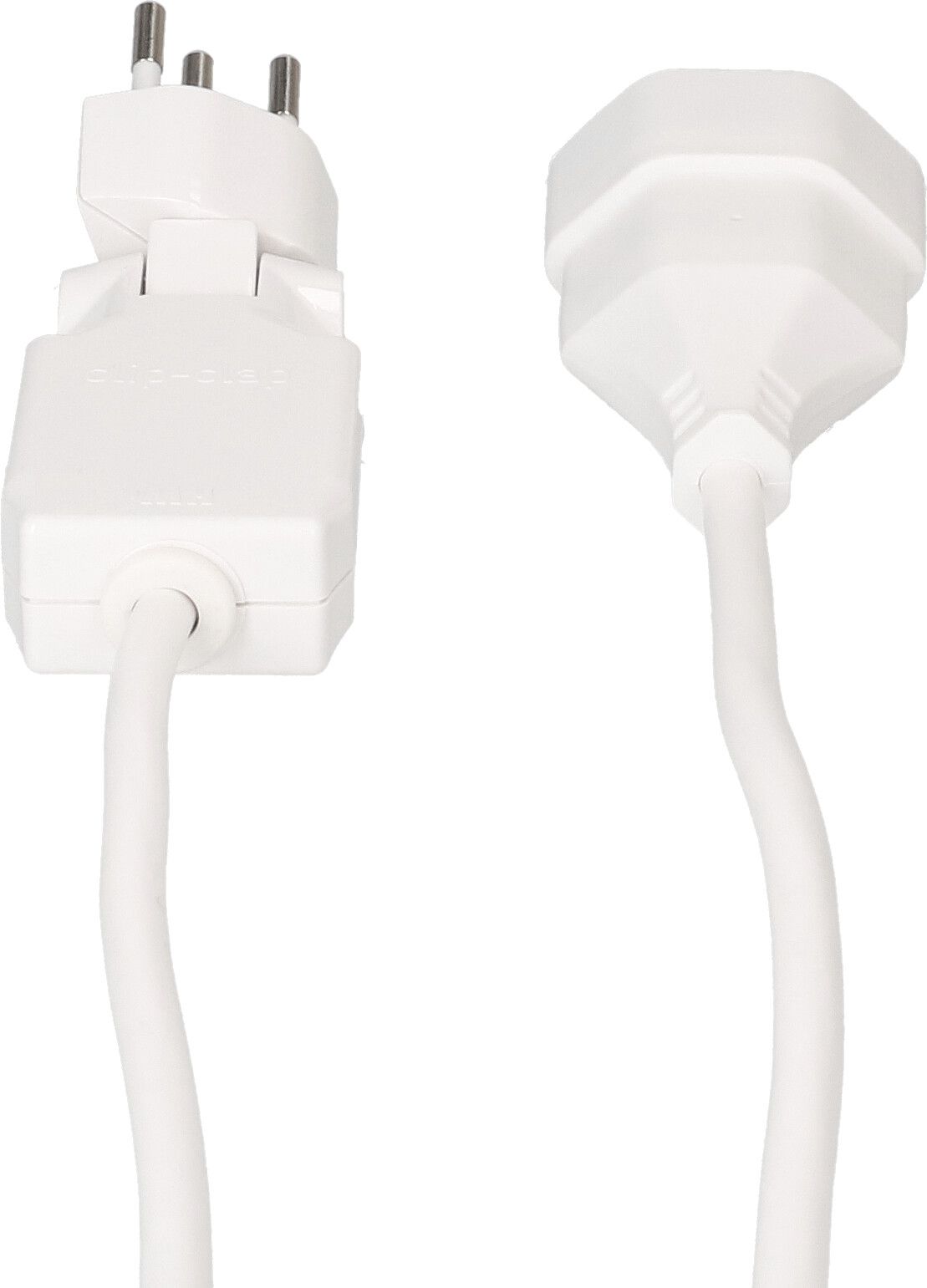 Rallonge TD H05VV-F3G1.0 5m blanc clip-clap OCP type 12 / type 13