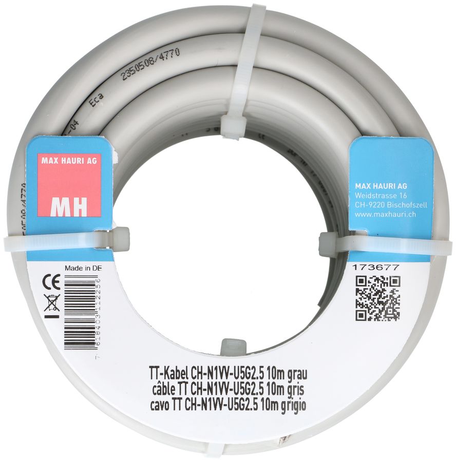 câble TT CH-N1VV-U5G2.5 10m gris