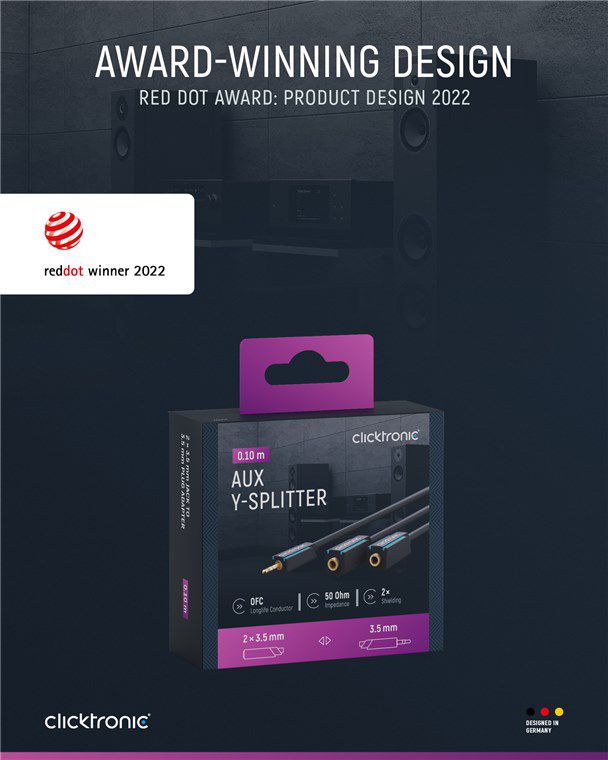 câble audio adaptateur Y fiche/prise jack 0.1m noir