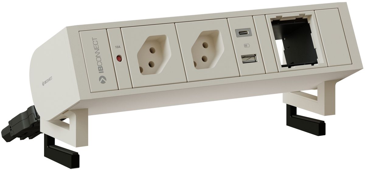 SUPRA bloc multiprise blanc 2x type 13 1x USB-A/C 1x module vide