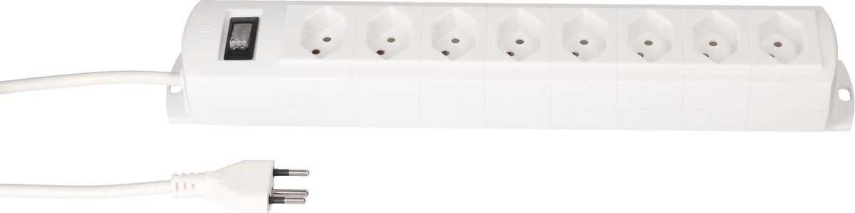multiprise Prime Line 8x type 13 blanc interrupteur 5m