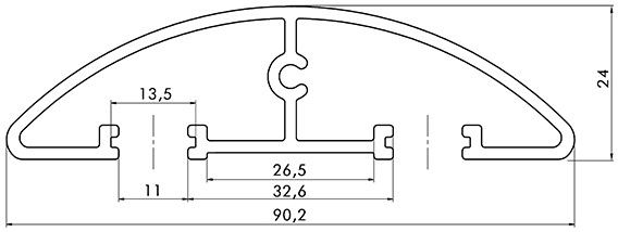 pont pour câbles Easy Bridge 90 0.50m maillons argent RAL9006